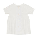 Huttelihut Geborduurde Jurk met Korte Mouwen – Elegante Kinderjurk – White