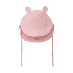 Huttelihut Muslin Zomerhoedje met Oortjes – Luchtig Babyhoedje – Rose
