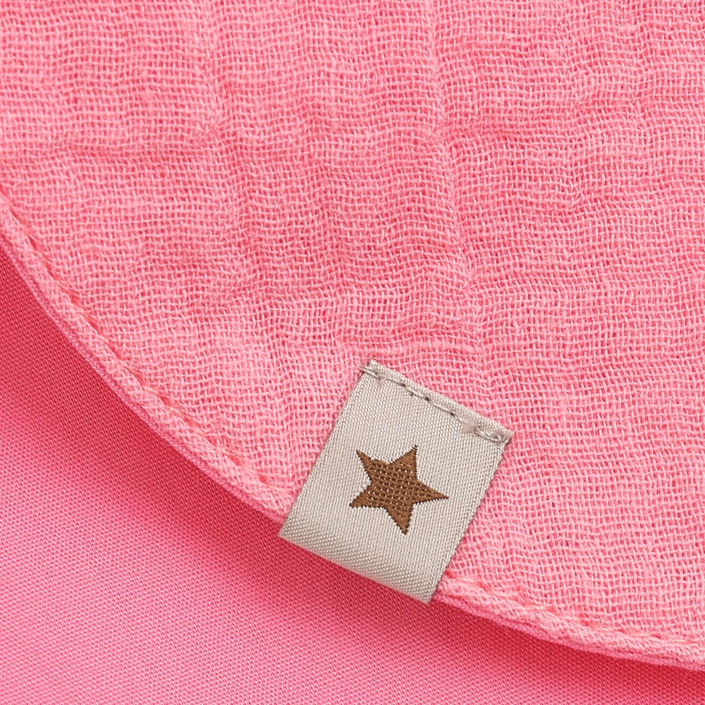 Huttelihut Muslin Zomerhoedje met Oortjes – Luchtig Babyhoedje – Pink