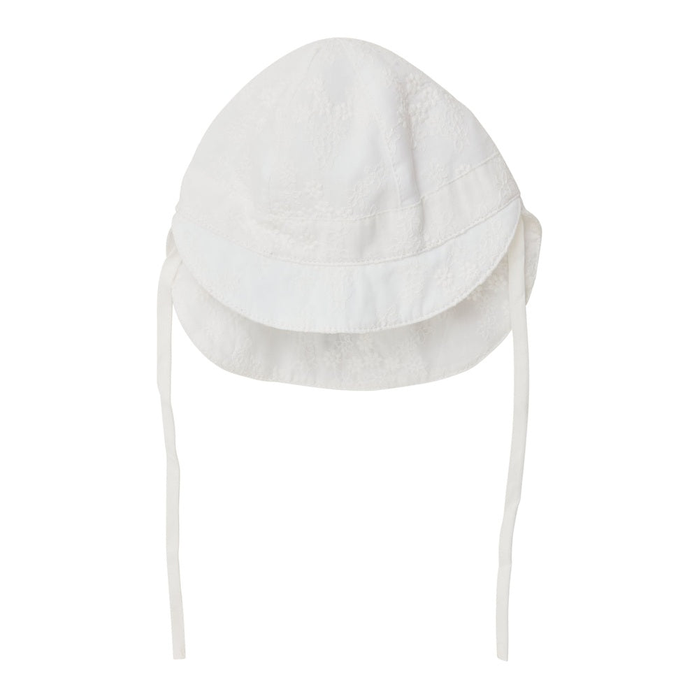 Huttelihut Geborduurd Zomerhoedje – Schattig Babyzonnehoedje – White