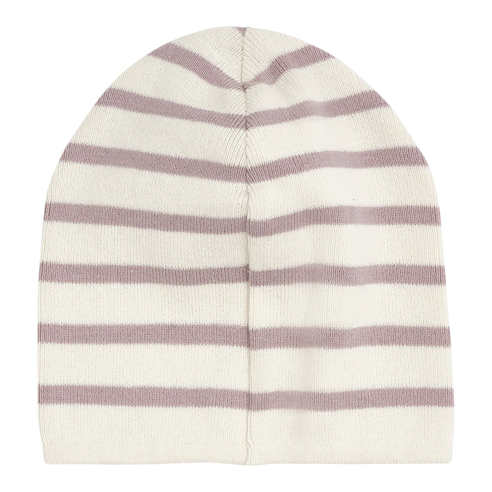 Huttelihut Bonnet en maille à rayures – Rose