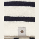 Huttelihut Gestreepte Gebreide Beanie – Dark Navy