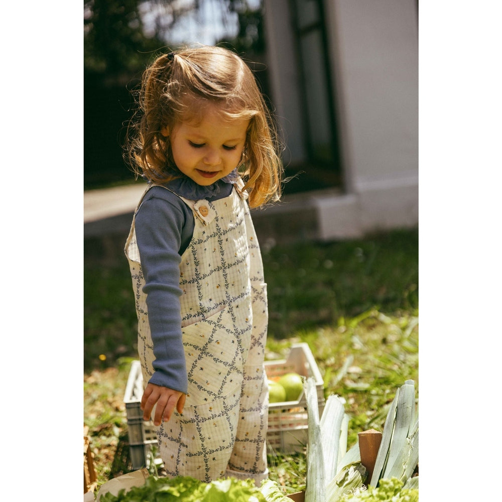 Salopette en coton ajustée - Indigo