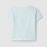 Laranjinha T-shirt rayé en coton pour enfants - turquoise