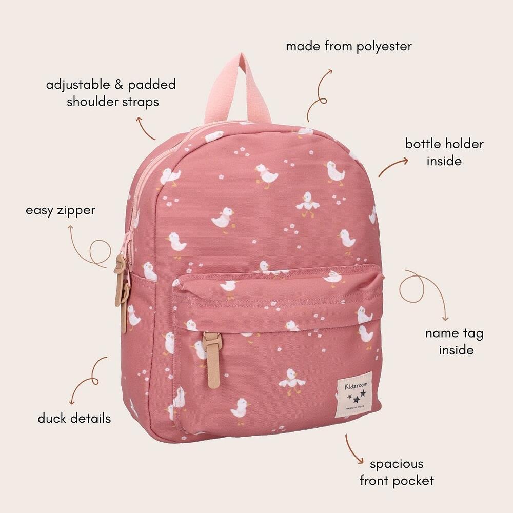 Kidzroom Rugzak Little Story Eendjes - Roos