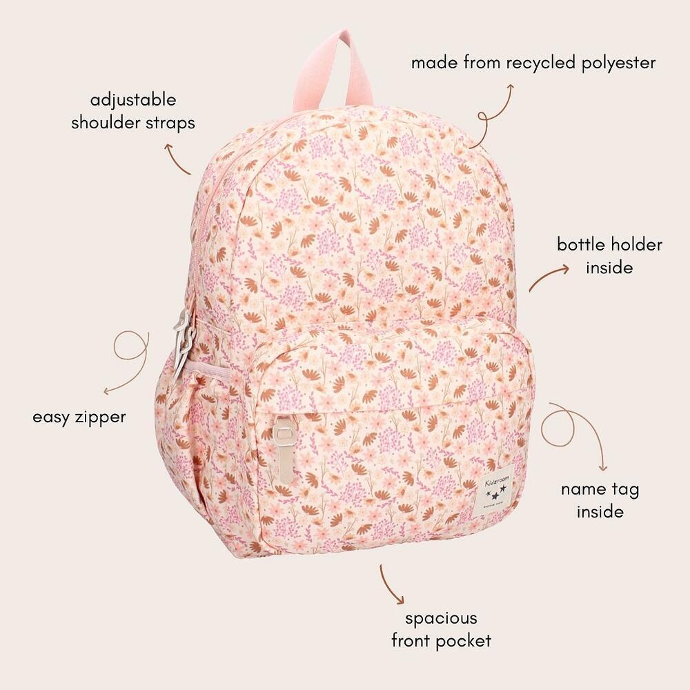 Kidzroom Rugzak Enchanted Memories Bloemenprint- Roos