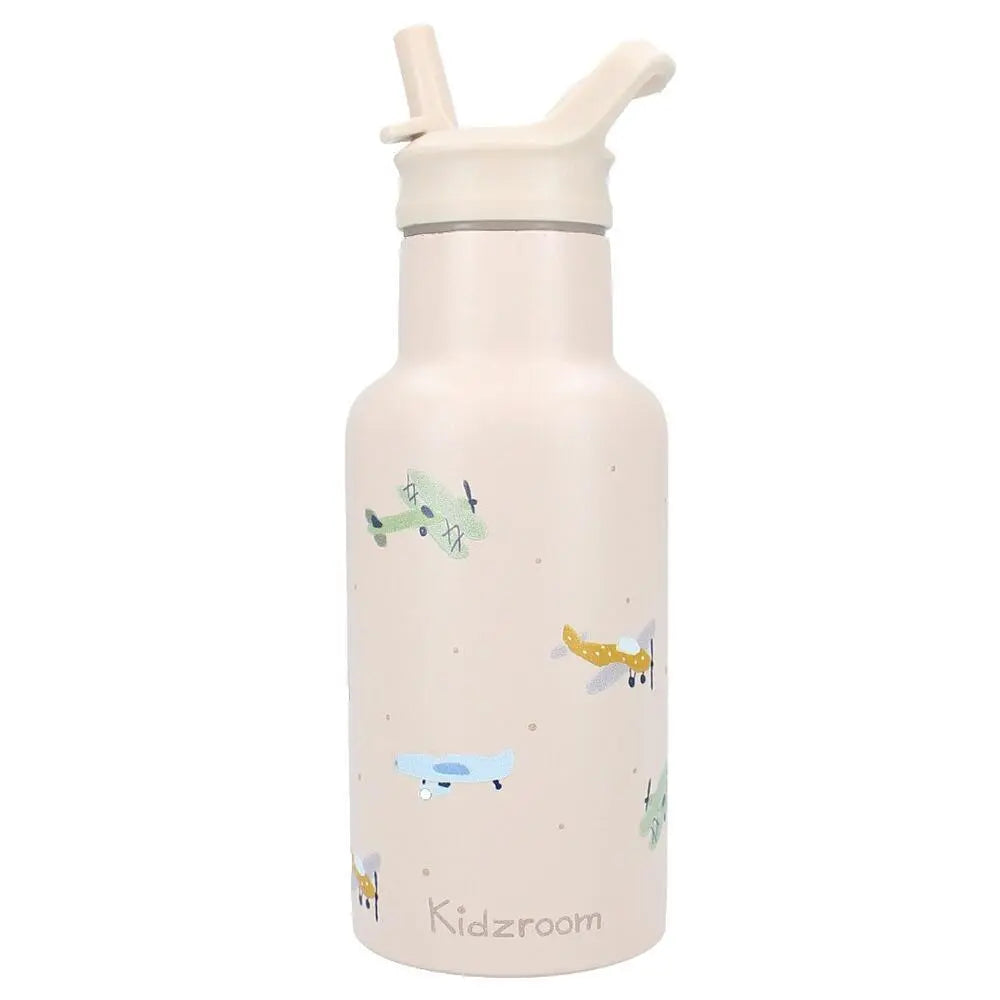 kidzroom Drinkfles Small Talk Vliegtuigen - Beige