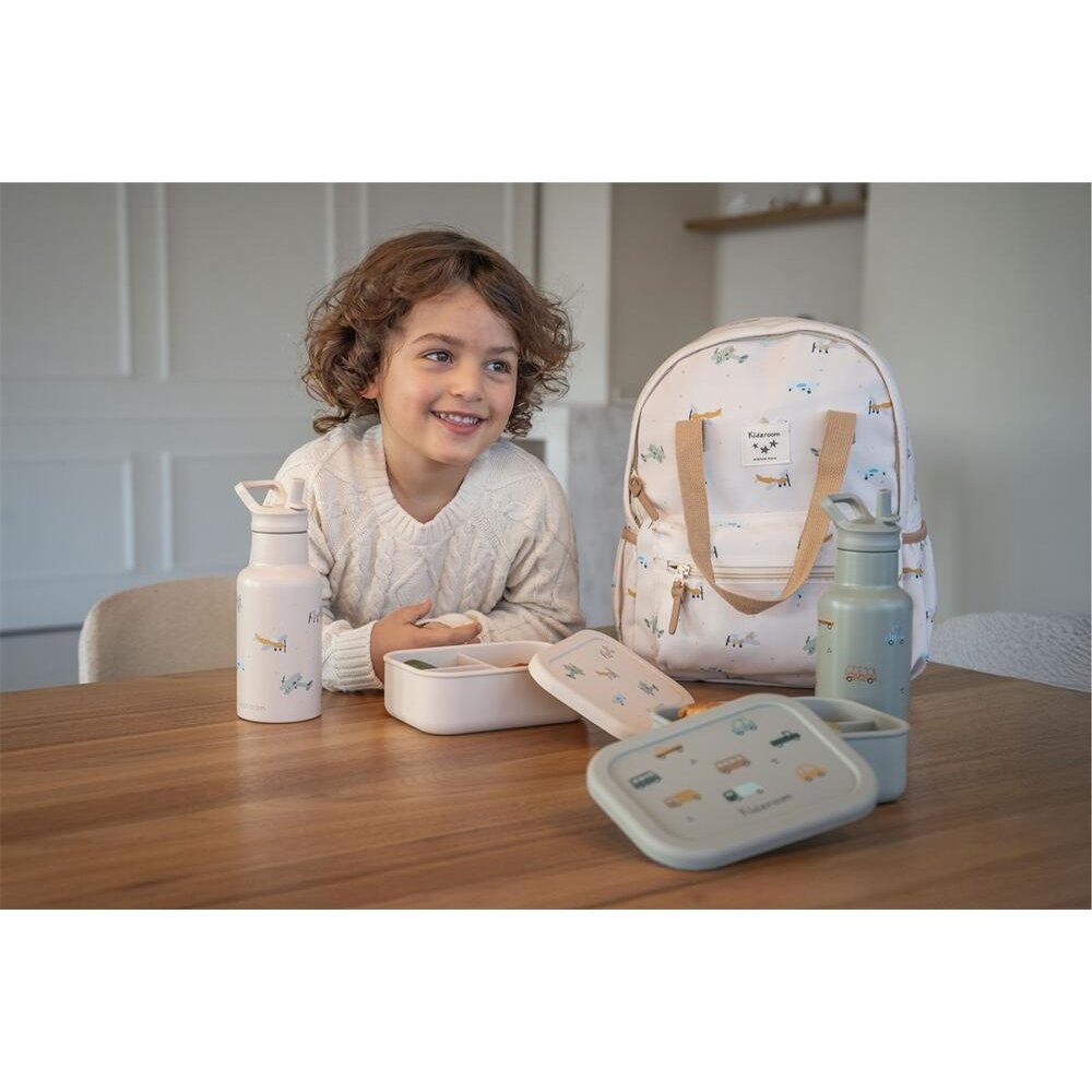 kidzroom Drinkfles Small Talk Vliegtuigen - Beige