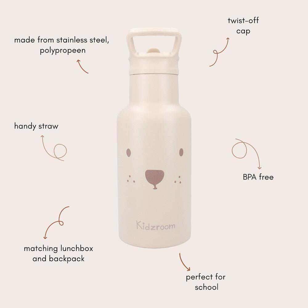Kidzroom Drinkfles Beary Excited - Beige