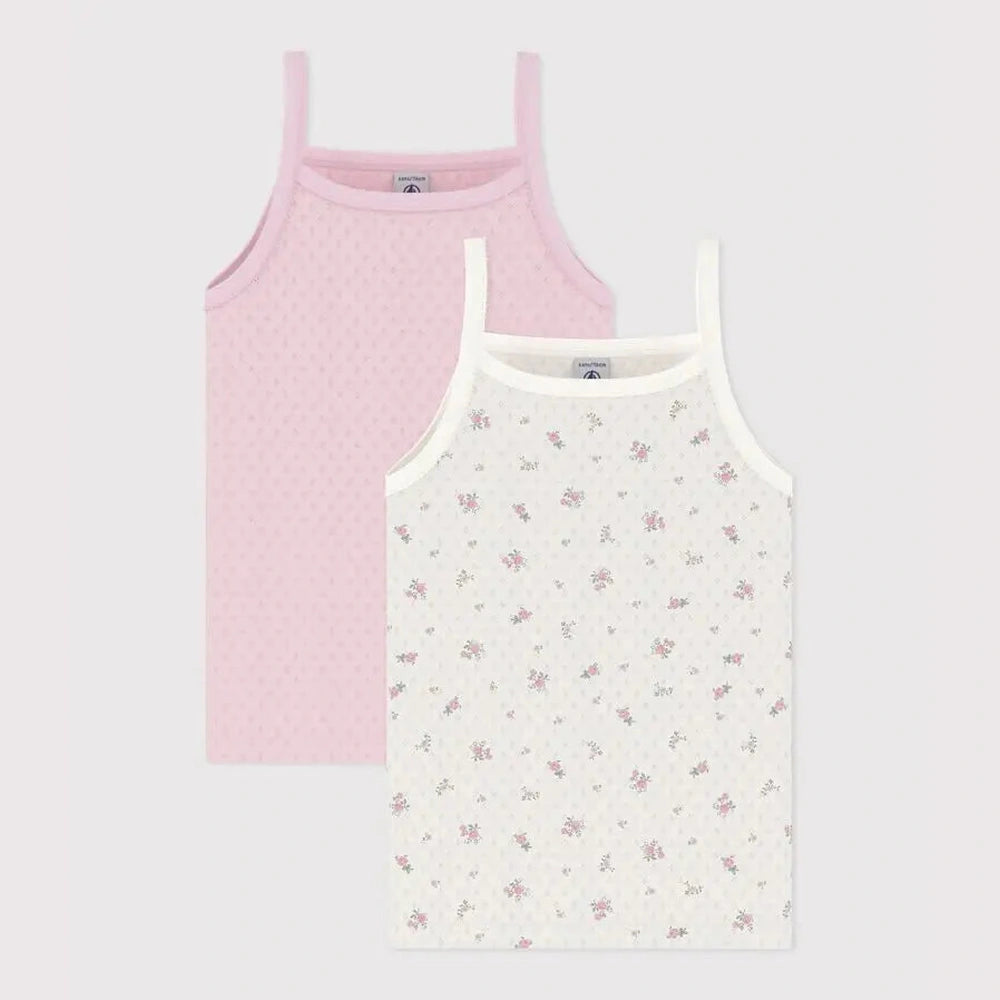 Ensemble de chemisettes pour enfants en coton ajouré à imprimé floral