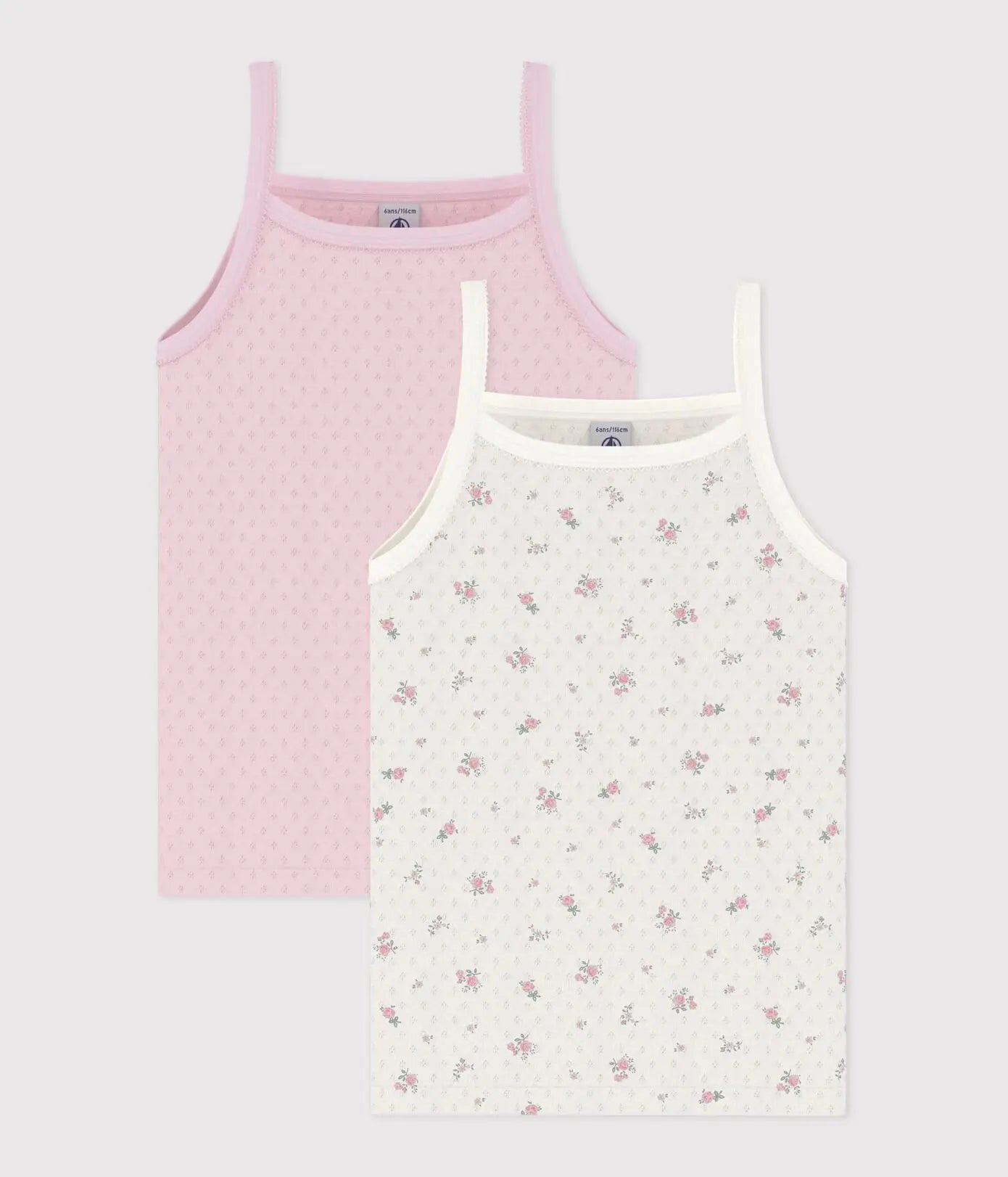 Petit Bateau | Setje met kinderhemdjes van ajourkatoen met bloemenprint