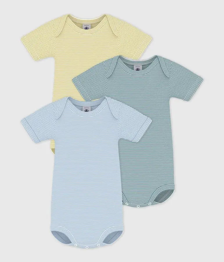 Petit Bateau | Set van katoenen body's met korte mouwen en streepjes