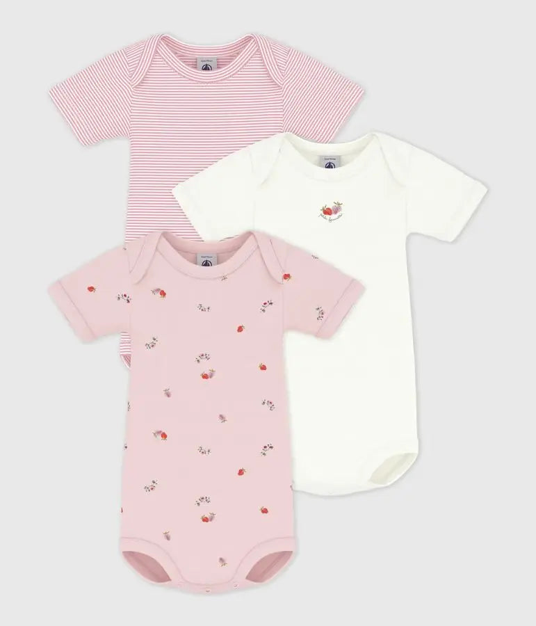 Petit Bateau | Setje van katoenen body's met korte mouwen en bloemenprint