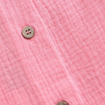 Huttelihut Muslin Blouse met Korte Mouwen – Luchtig & Zomers – Pink