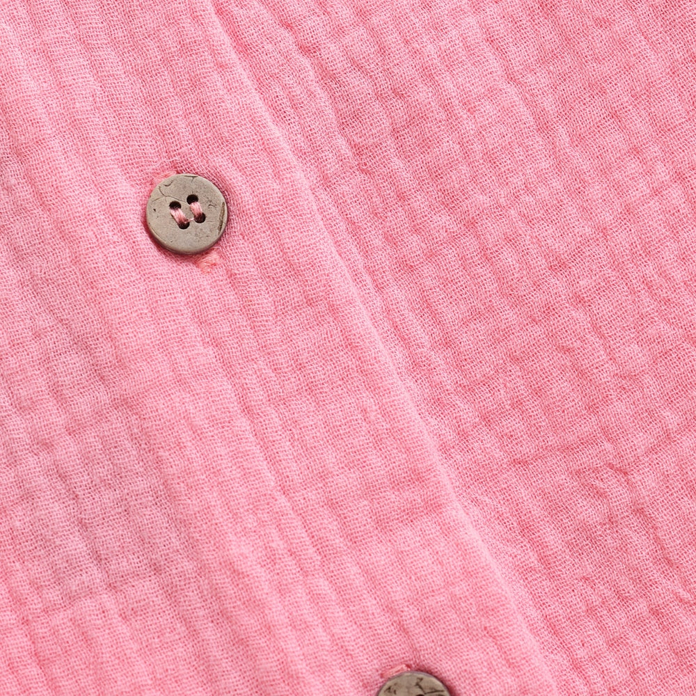 Huttelihut Muslin Blouse met Korte Mouwen – Luchtig & Zomers – Pink