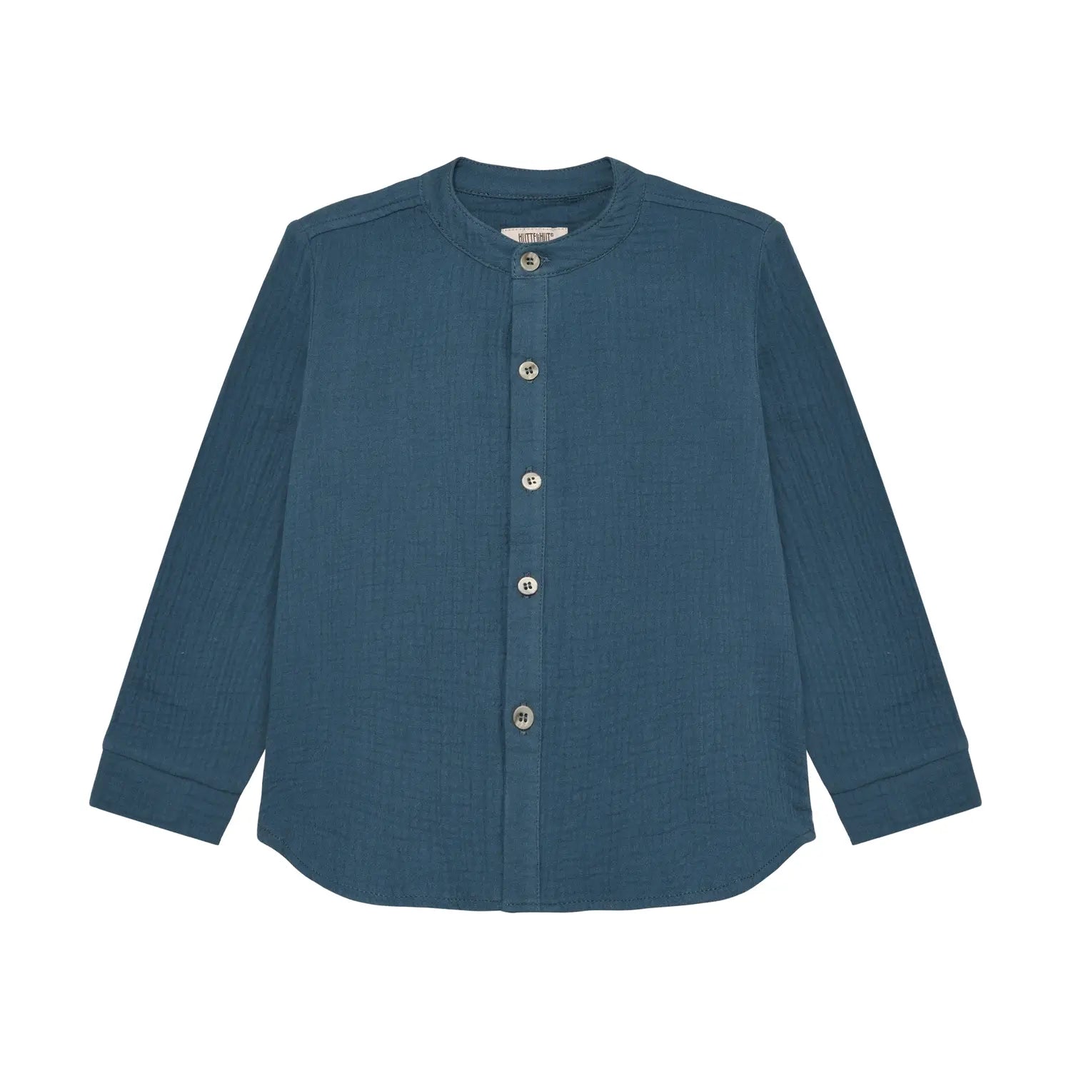 Huttelihut Lange Mouwen Muslin Shirt – Ademend Katoen – Dark Navy