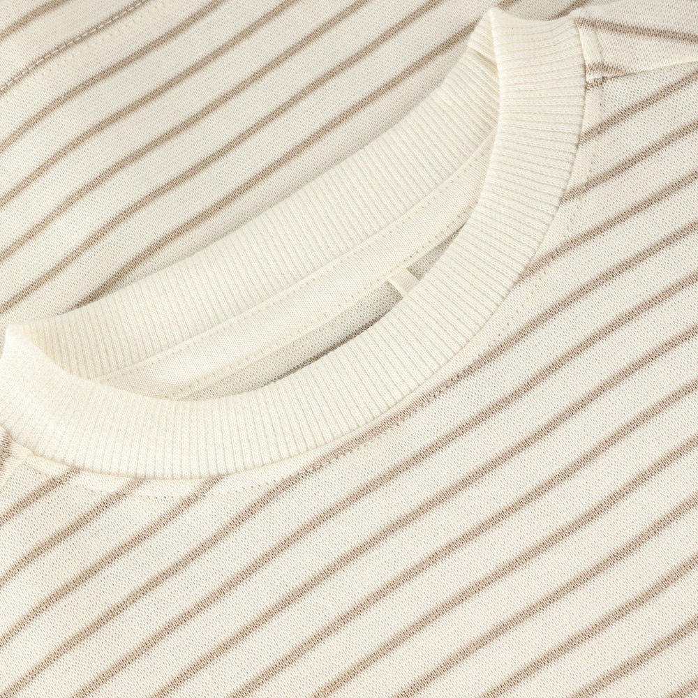 Huttelihut Gestreept T-shirt met Korte Mouwen – Zacht & Ademend – Sand