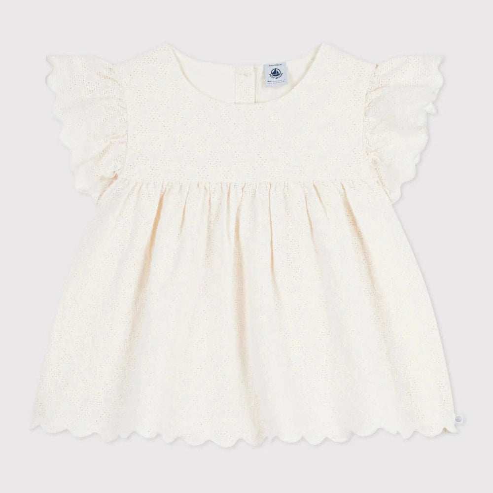 Petit Bateau | Chemisier enfant en coton à manches courtes et motif cœurs