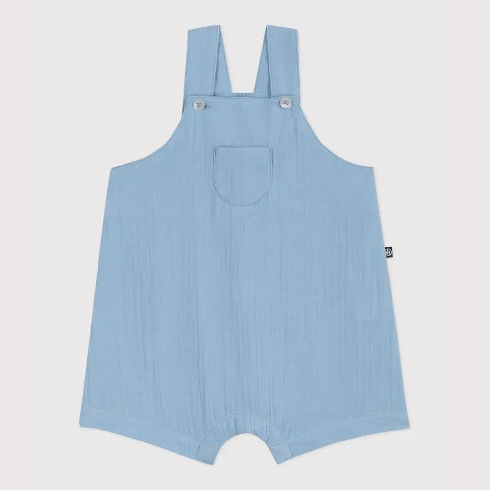 Petit Bateau | Salopette courte bébé en coton uni et léger