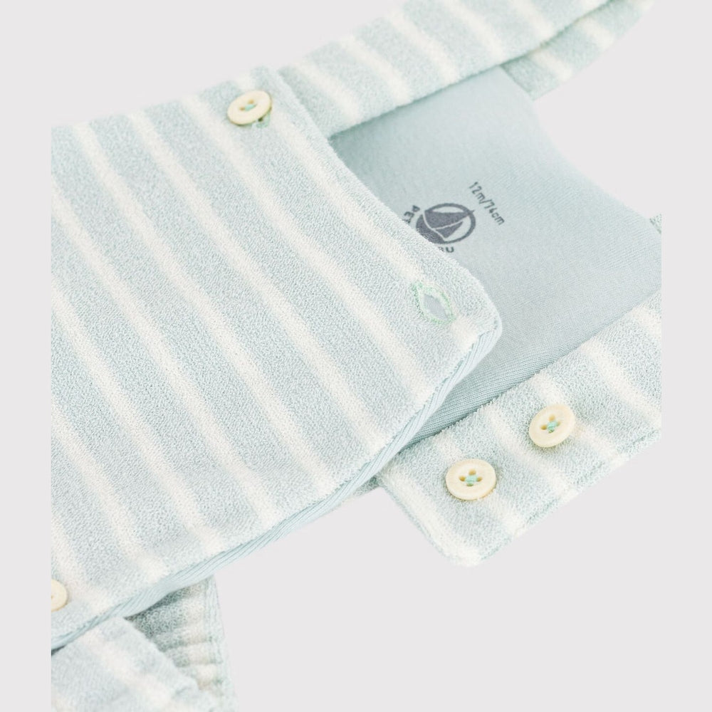 Petit Bateau | Gestreept babyspeelpakje van katoenen badstof