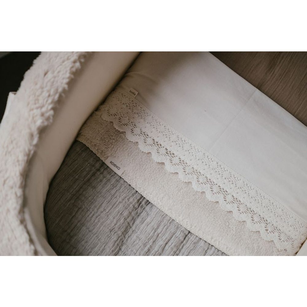 Koeka Couverture de berceau Teddy Rivoli 100x150cm - Stone
