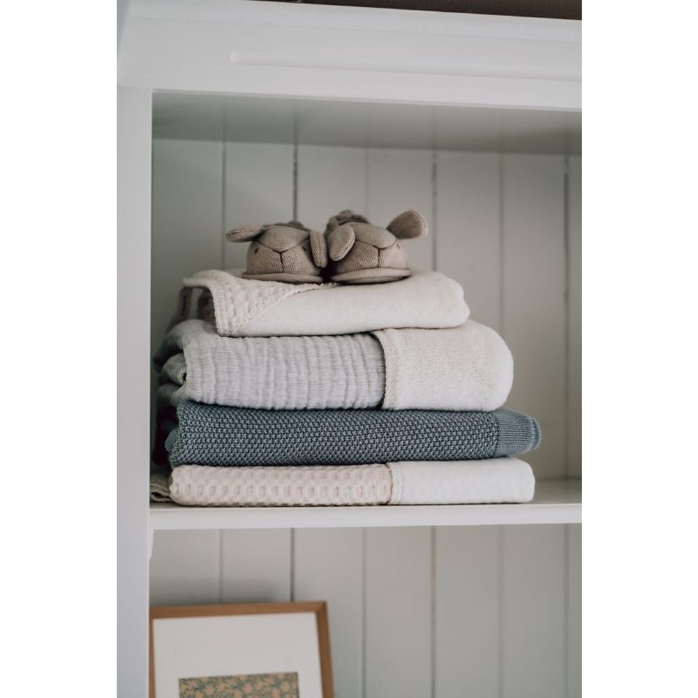Koeka couverture de berceau Teddy Rivoli 100x150cm - Stone