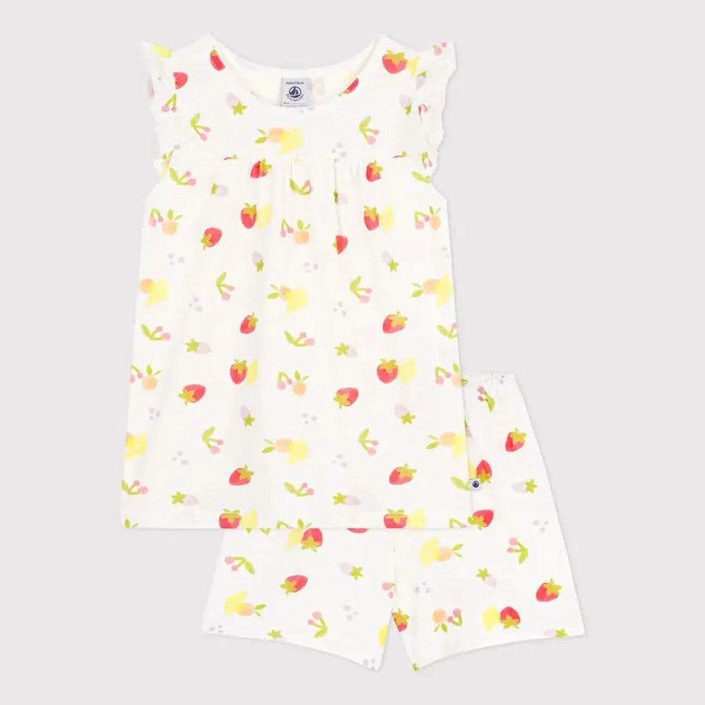 Petit Bateau | Korte katoenen kinderpyjama met vruchtenprint