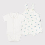 Petit Bateau | Ensemble bébé salopette avec body à imprimé animalier