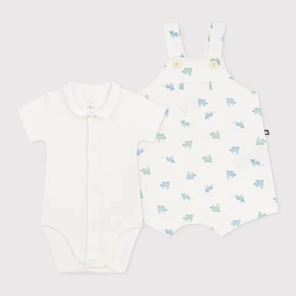 Petit Bateau | Ensemble bébé salopette avec body à imprimé animalier