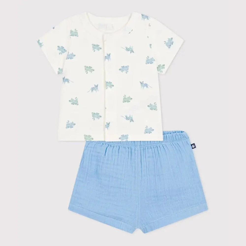 Petit Bateau | Kort tweedelig setje van katoen met dierenprint