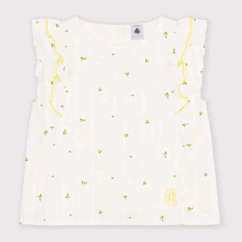 Petit Bateau | Gestreepte korte salopette van katoen/linnen voor baby's