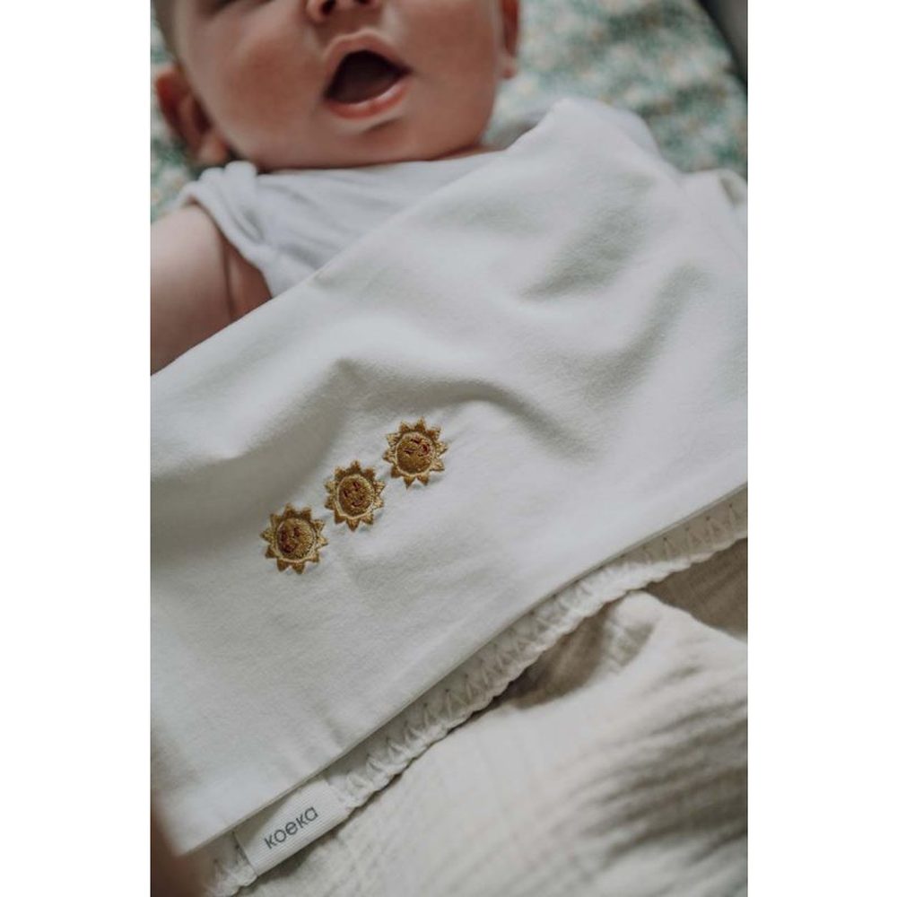 Koeka Wiegdeken Cotton Fleece Faro 75x100 - warm white