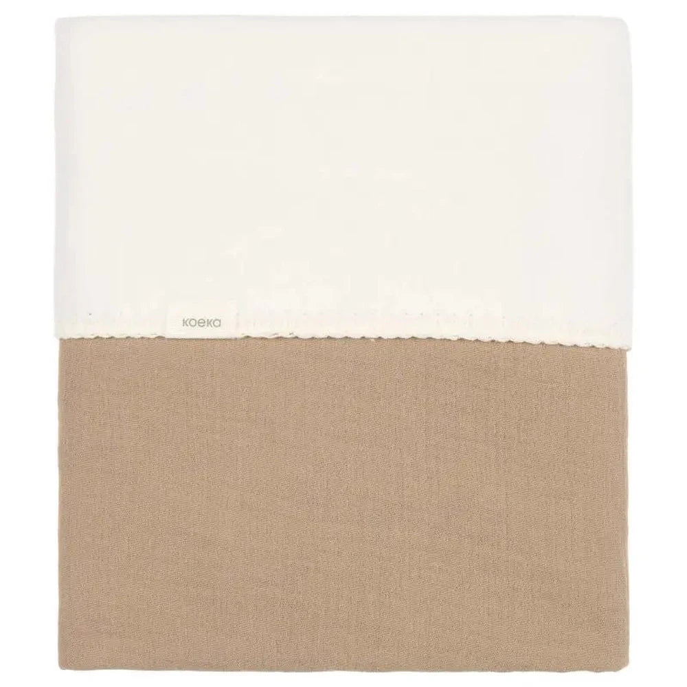 Koeka Wiegdeken Cotton Fleece Faro 75x100 - caffe
