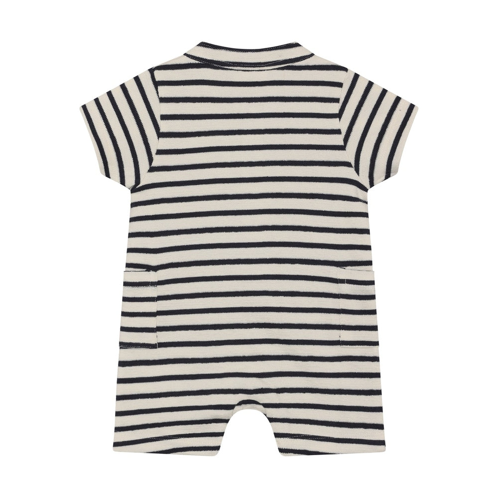 En Fant Kruippak Korte Mouw - Gestreept Vanille