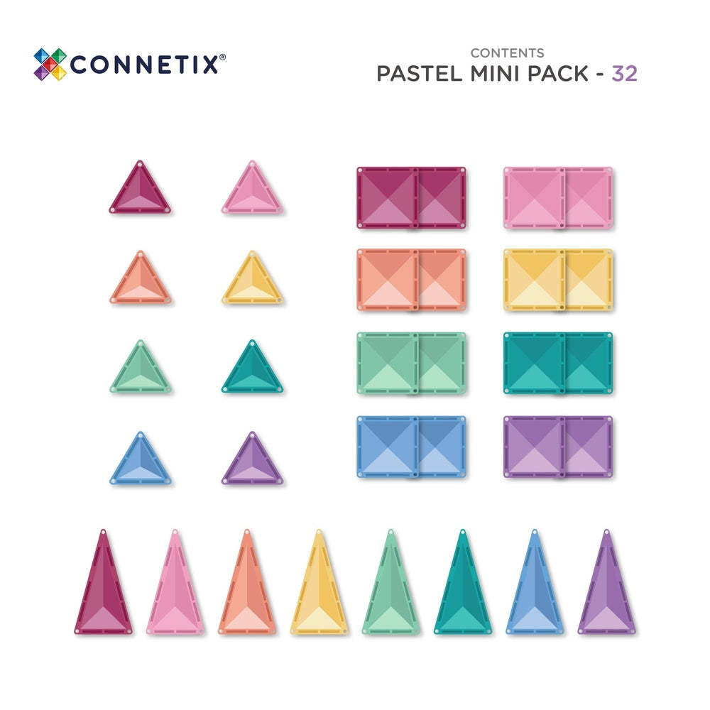 Connetix Pastel Mini Pack | 32 Onderdelen