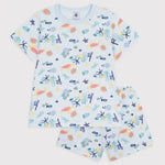 Petit Bateau Short de pyjama en coton avec imprimé phosphorescent