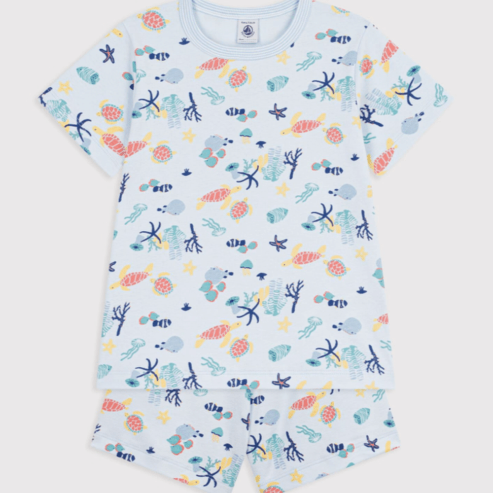 Petit Bateau Short de pyjama en coton avec imprimé phosphorescent