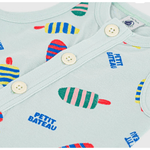 Petit Bateau Combinaison courte bébé en coton à imprimé glaces