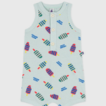 Petit Bateau Combinaison bébé courte en coton à imprimé glaces