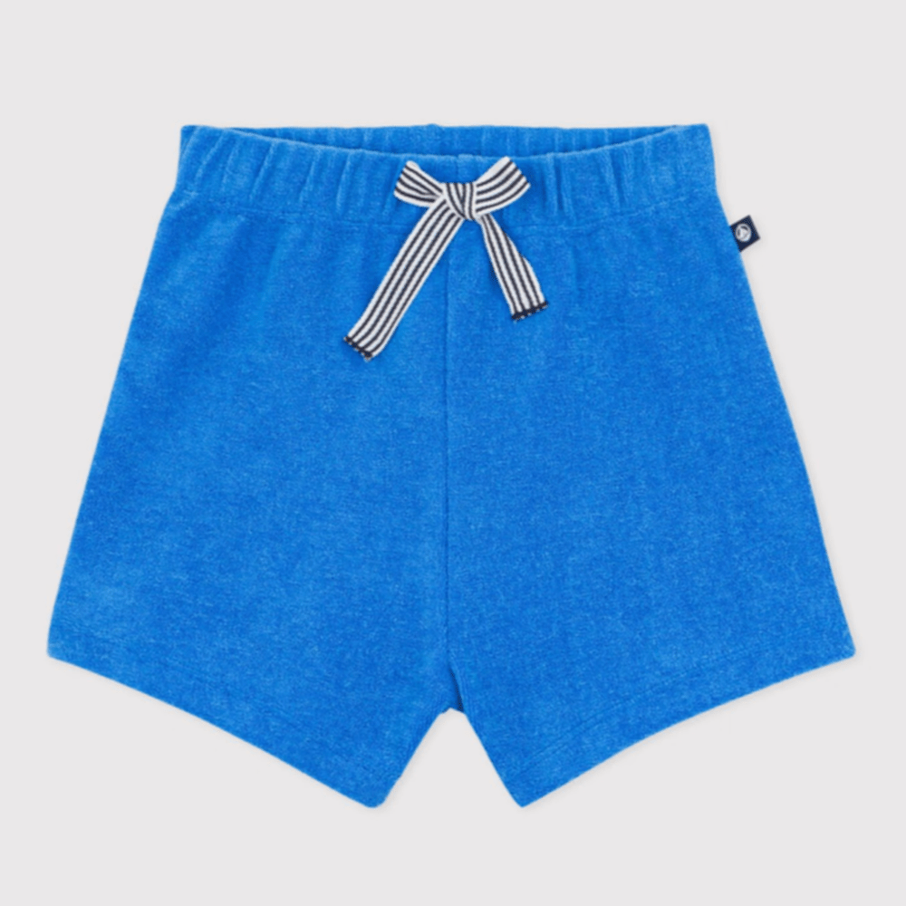 Short bébé en éponge uni - Bleu