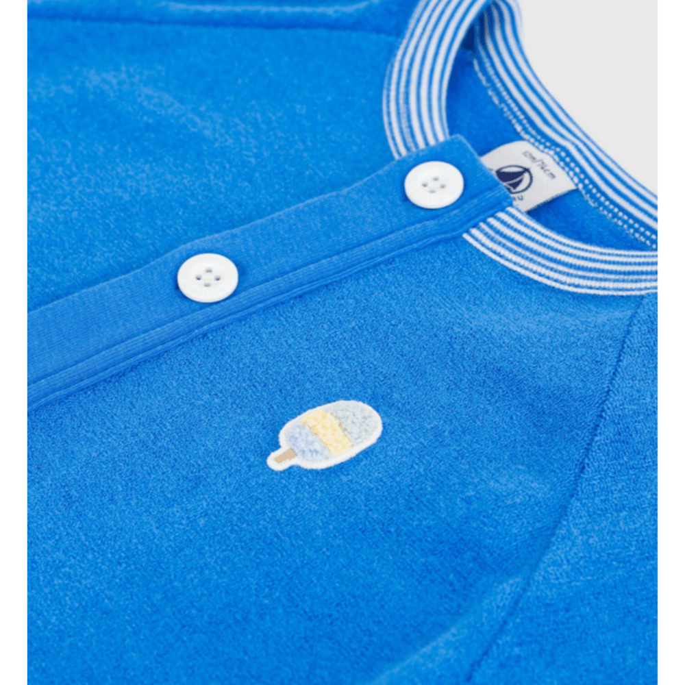 Petit Bateau Kort pakje van effen katoen voor baby's - Blauw