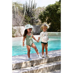 Lässig Maillot de bain pour enfant avec couche intégrée - Orange, Vert