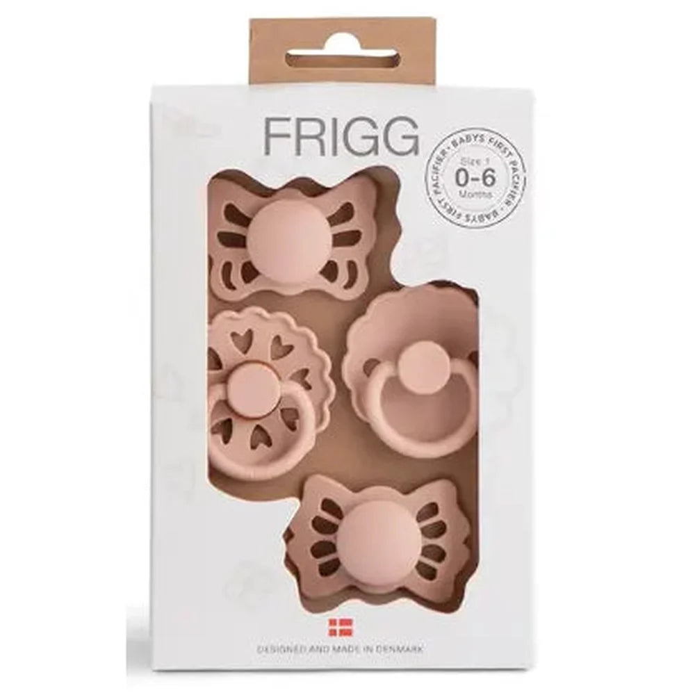 Frigg Baby’s Eerste Fopspeentjes Pakket Van 4 Floral Heart (0-6 maanden) - Blush