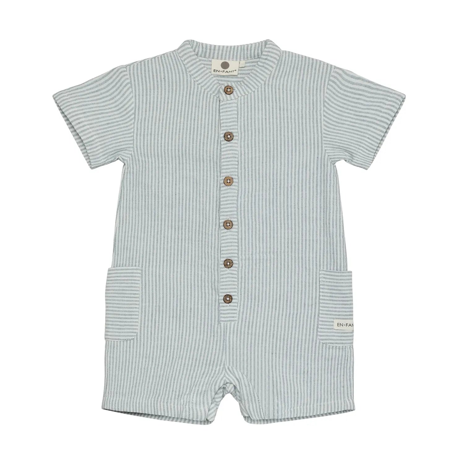 En Fant Playsuit Mousseline Streep Citadel Blauw