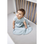 Meyco Baby Uni baby zomerslaapzak - pre-washed hydrofiel - grey blue - 0.5 TOG