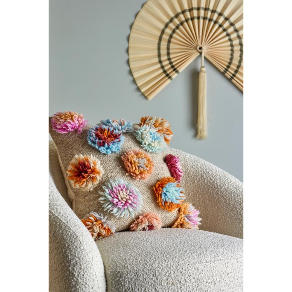 Bloomingville Somma coussin en laine - multicolore