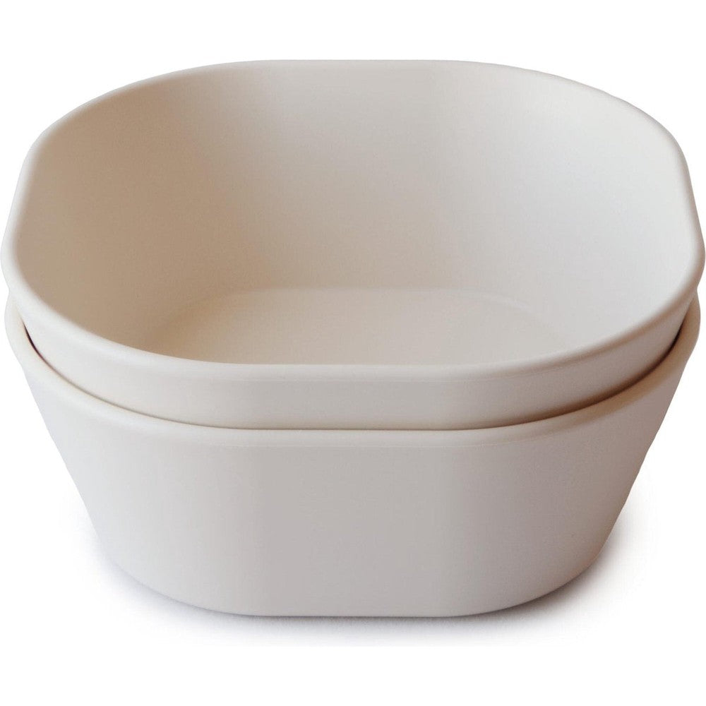 Ensemble de bols carrés Mushie, ivoire
