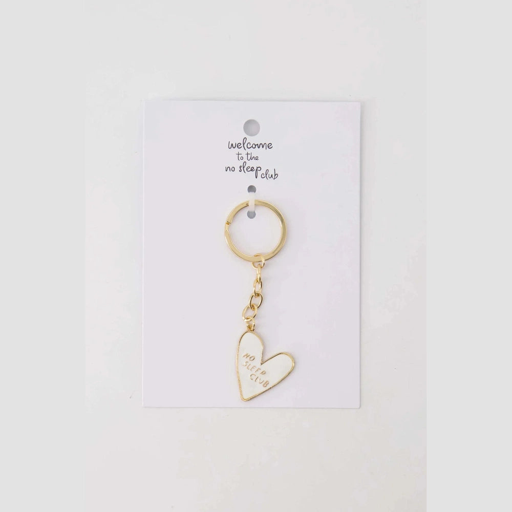 Zusss Ansichtkaart Sleutelhanger Hartje - Wit/Goud