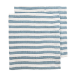 Meyco Hydrofiele Doeken Pre-washed 70x70cm - 2-pack - Fat Stripe Jeans Blue
