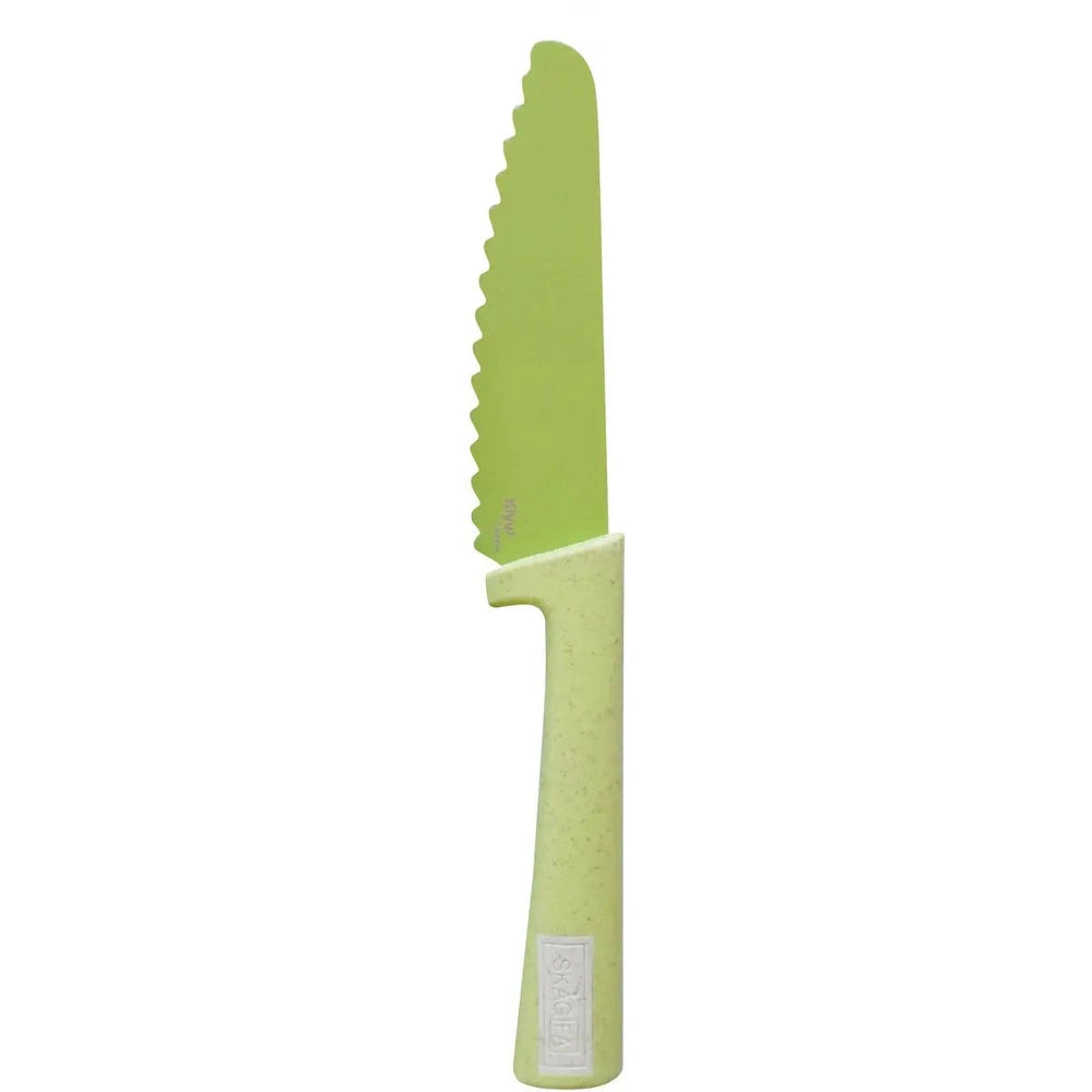 SKÅGFÄ Klyv - Montessori Kindermes - Blue Cornflower - blauw - kinderbestek Lime